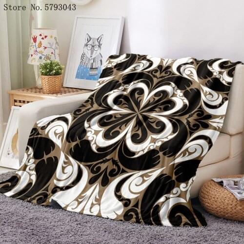 European Pattern Flannel Blanket 3D Print Vintage Jacquard Fleece Blanket Golden Chain Throw Blanket Picnic Travel Blanket Decor