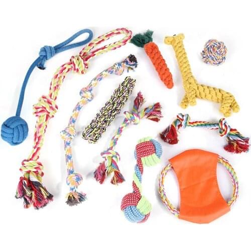 Dog Chew Rope Toys Bite Resistant Pet Dog Treat Dispenser Ball Toy Set