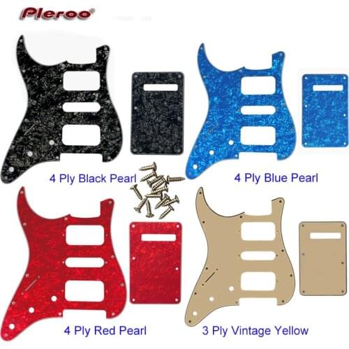 Quality Guitar Pickguard -For US Left Handed 11 Screw Holes Startocaster Humbucker HSH Scratch Plate & Back Plate