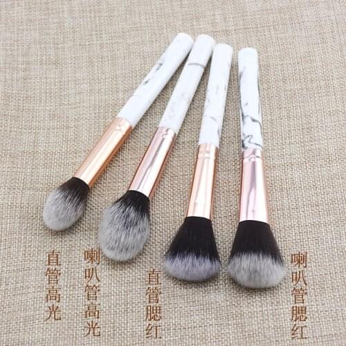 SAIANTTH Single Marble Makeup Brush Marbling Pattern Flame Trimming Highlight Blusher Brush For Beginners Cosmetic Women Beauty