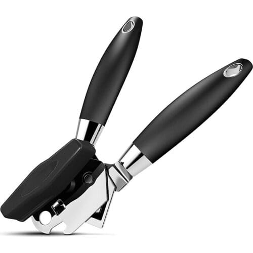 Can Opener, Manual Stainless Steel Can Opener with Non-Slip Handle and Ergonomic Knob, Beer Opener, Bottle Opener