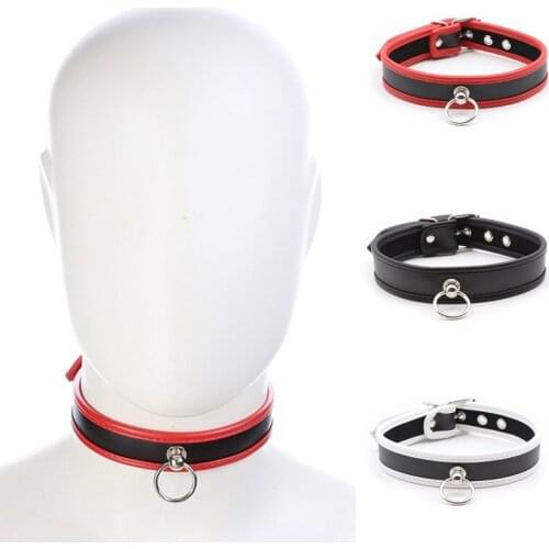Puppy Gay Leather Collar Erotic Mens Sex Accessories Puppy Play Necklace Choker with O-Ring Fetish Sex Toys for BDSM Dog Slave