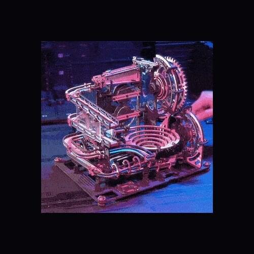Robotime 294 PCS Marble Run Wooden Puzzle Model Kit Night City DIY Waterwheel Coaster Assembly Toy Gift