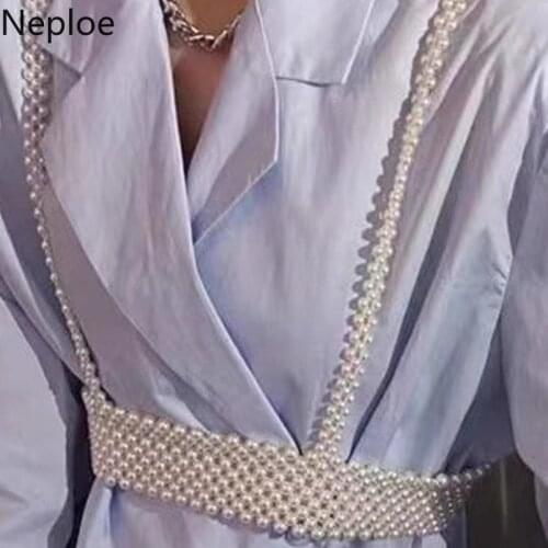 Neploe Korean Fashion Crop Tops Mujer Beading Sling Tank Vest