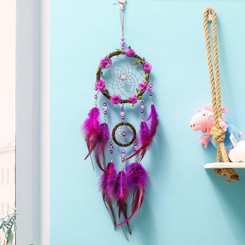 2018 New Wisteria Wind Chime Pendant Creative Feather Dream Catcher Bedroom Living Room Home Decoration Girl Heart Ornaments