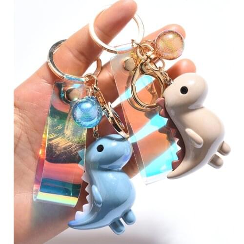 New Acrylic Dinosaur Doll Keychain Pendant Creative Bag Car Hanging Fun Keychain Small Gift