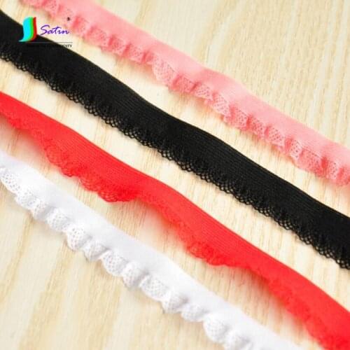 Wholesale 56meters Red,Purple,White,Black Elastic Lace,Baby Neckline,Cuffs Skirt Decoration Sew Rickrack Frills Lace S0070L