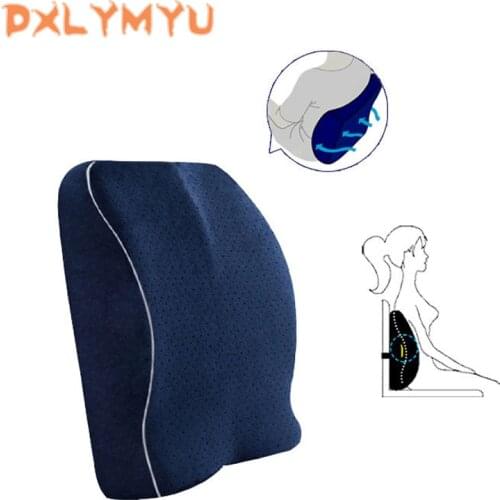 Lumbar Back Pillow Memory Foam Orthopedic Seat Back Ache Pain Cushion Car Seat Office Chair Home Office Car Cushion
