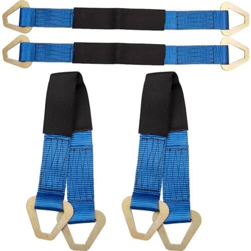 4* 2"x24" Axle Straps HD Tie Down With HD Plating To Resist Rust And Corrosion Fit Race Car Hauler Tow Truck 4x4 Off Road