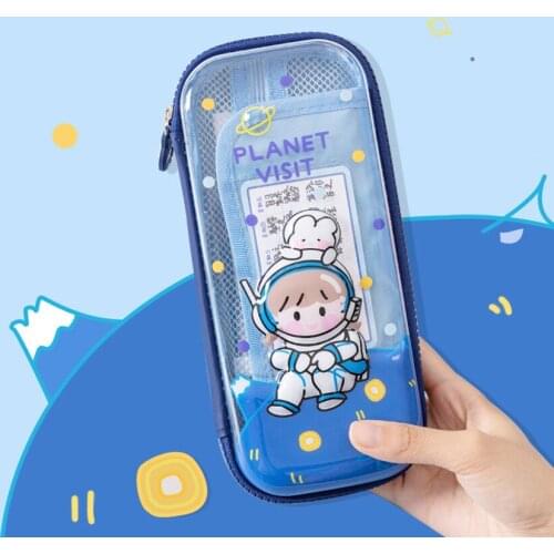 Pencil Cases Estojo Escolar Stationery Set Kawaii School Stuff Transparent Case Soft Pencilcase High Capacity EVA Pencil Box