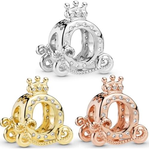 Fit Original Pan Charms Bracelet Hollow Heart O Rings Crown Pumpkin Car Beads DIY Pulseiras Women Jewelry Berloque Kid Xmas Gift