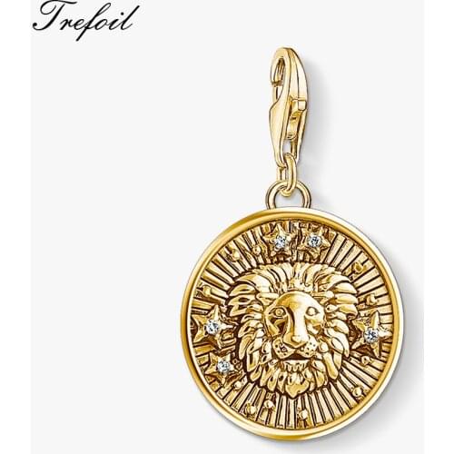Zodiac Sign Leo Charms Pendant,2019 Brand New Summer Fashion Jewelry 925 Sterling Silver Classic Gift For Women Men Fit Bracelet