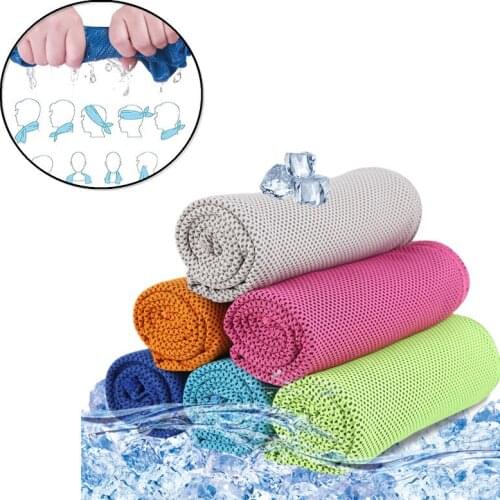 1pc Reusable Cool Towel Polyester Ice Cold Enduring Running Jogging Quick-Dry Sweat Instant Cooling Outdoor Sports Towel Gift