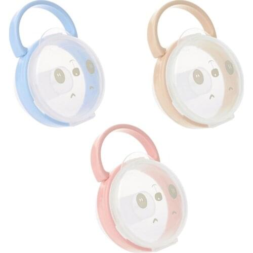 R Storage Box Cartoon Panda Pattern Pacifiers Nipple Transparent Dust Boxes Portable
