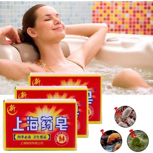 Shanghai Sulfur Toilet Soap Antifungal Bathing Soap Bar Body Cleaning 90g