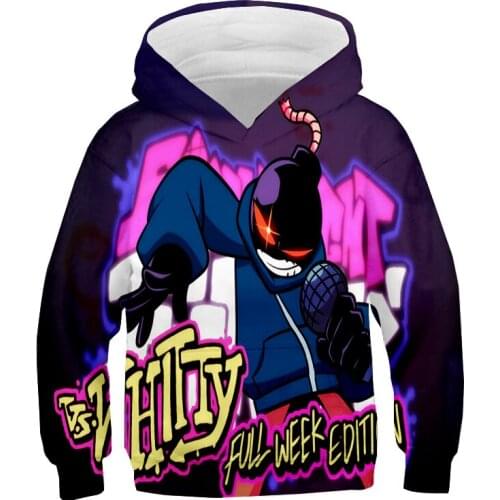 Cartoon Game Friday Night Funkin Hoodies Boys Girls Sweatshirt Teens 3D Print Long Sleeve Kawaii Pullover Tops Unisex Streetwear
