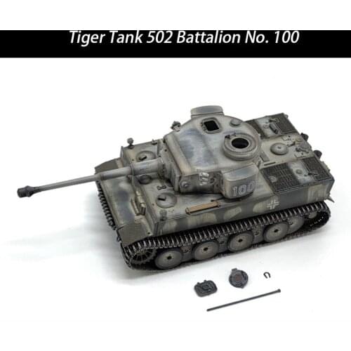 1:72 Scale Tiger Tank 502 Battalion No. 100 Heavy Tank Armor Vehicle Model Diecast Toy for Collectible Display Souvenir Gift