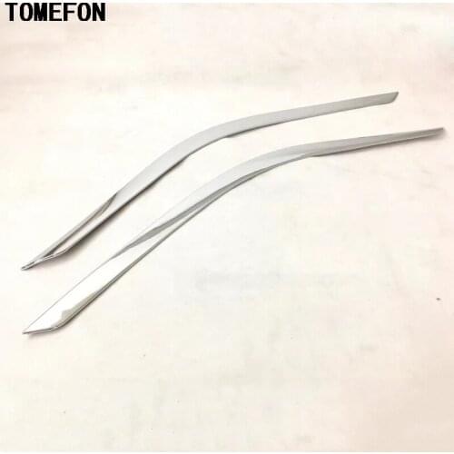 TOMEFON For TOYOTA C-HR CHR 2017 2018 ABS Chrome Carbon Fiber Headlight Eyelid Trim Auto Exterior Styling Accessories