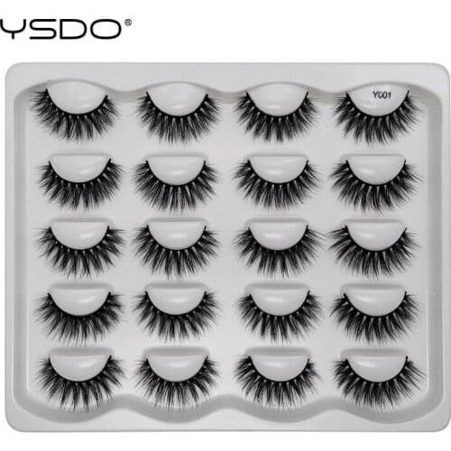 YSDO 10 Pairs 3D Mink Eyelashes Natural Long Mink Lashes Makeup Dramatic Volume Eyelashes Extension Thick False Eyelashes Cilios