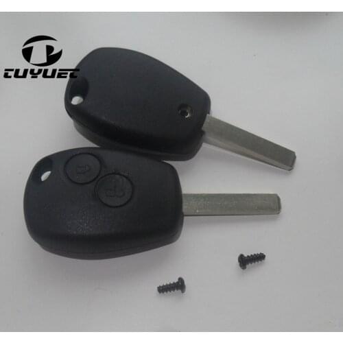 2 Buttons Remote Key Shell for Renault Car Key Blanks Case Blade Without Groove