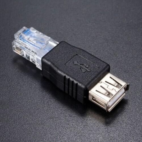 2Pcs Ethernet RJ45 Male to USB Female Connector Converter Adapter LAN Network