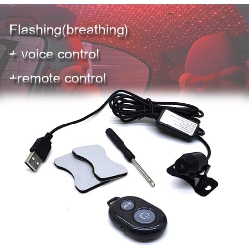 2019 Valentines Day Car Inner Decoration light LED Light USB Red Star Sky Light Projector Car Atmosphere Lamp Interior Light