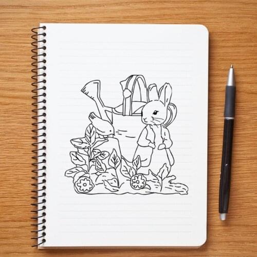 2021 New Easter Bunny Watering Flowers Silicone Clear Seal Stamp DIY Scrapbooking Emboss