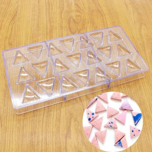 21 Even Triangle Polycarbonate Chocolate Mold 3D Cake Fondant Candy Mold DIY Kicthen Baking Pastry Tools
