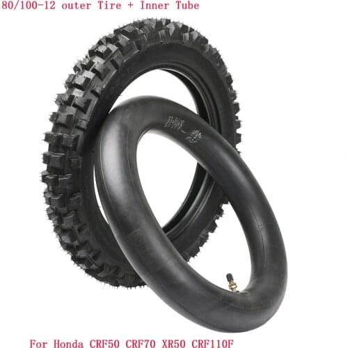 3.00-12 inch Dirt Bike 80/100-12 Tire & Tube Rear For Honda CRF50 CRF70 XR50 CRF110F Dirt Pit Bike