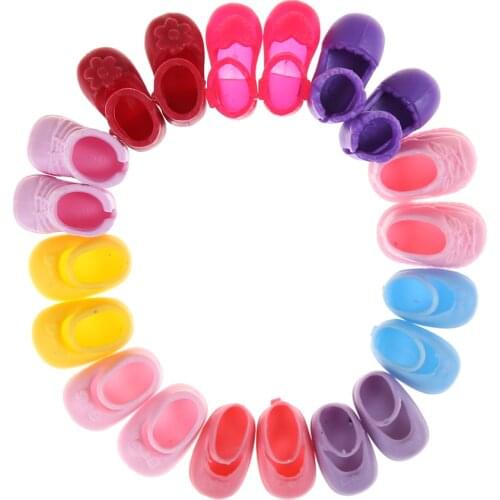 5 Pairs Assorted Fashion Colorful Shoes For Doll Accessories Clothes Dress Prop