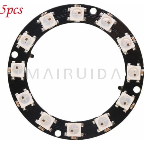 5pcs 12-Bit RGB LED Ring WS2812 5050 Precise