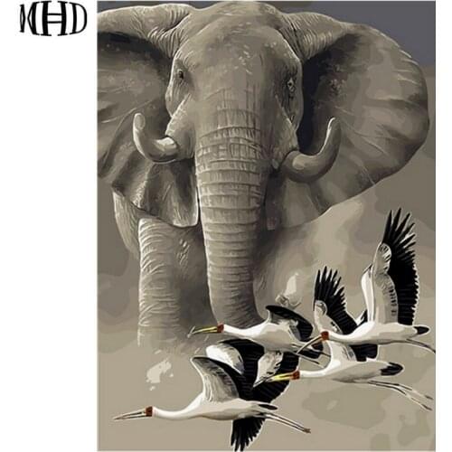 Diamond Embroidery Elephant Full & Round DIY Diamond Painting Animal Crystal Diamond Cross Stitch 3d Rhinestone Mosaic Handmade