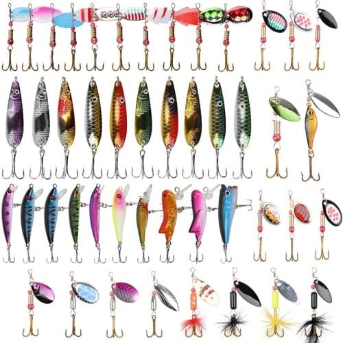 Spinners spoon bait Metal Spoon fishing lures 3g-12.5g Artificial Bait Metal Lure Bass sequins jigs hook for Pike lure fishing