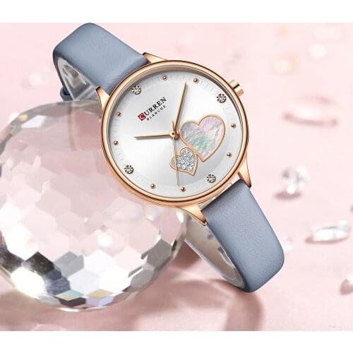 CURREN Women Watches Top Brand Luxury Leather Strap Wristwatch for Women Rose Clock Stylish Quartz Ladies Bracelet Watch