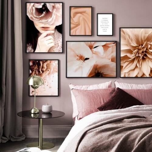 Flower Girl Abstract Fluid Art Quotes Wall Art Canvas Painting Nordic Posters And Prints HD Wall Pictures For Living Room Decor