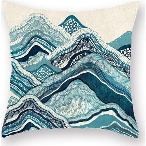 Home Decor Mandala Mountain Pillow Case Cushion Cover Throw pillow Decorative for Sofa Living Room Polyester pillowcase 45x45