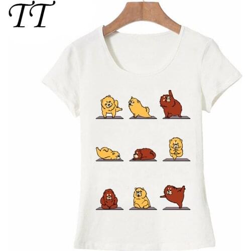 I Love My Chow Chow Dog Yo ga Design T-Shirt Funny Women t-shirt Casual ladies Tops Cool Dog Print Tee Summer Short Sleeve