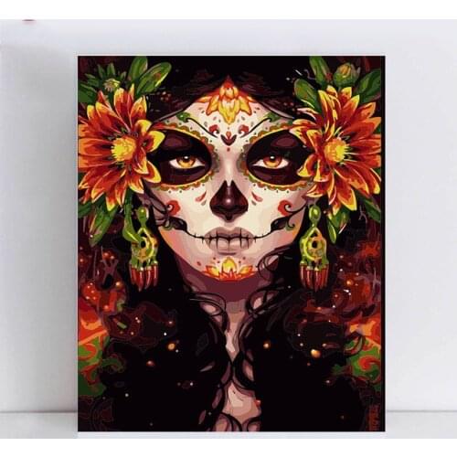 Paintings drawing coloring by numbers on canvas with frame numbering paint number kits acrylic Savage Dress Up Woman