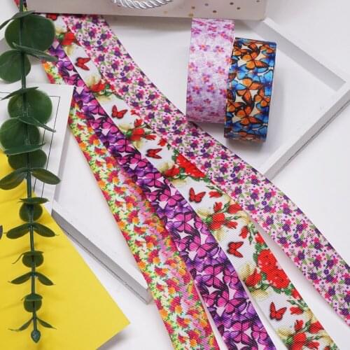 Free shipping 50 yard per size printed grosgrain ribbon 56622