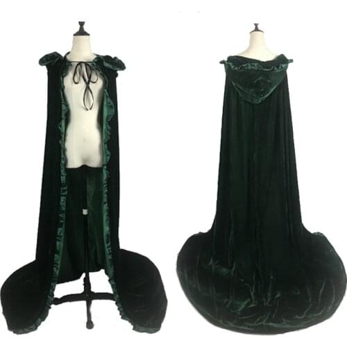 Movie Cosplay Dress Costume Princess Green Long Cape Halloween Carnival Stage Performce Cloak For Adult Women