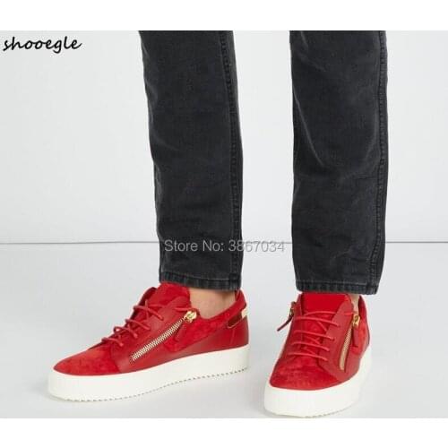 SHOOEGLE Fashion Mens Red Sneakers Round Toe Thick Platforms Metal Stud Casual Shoes Low top Sneakers Breathable Shoes Men