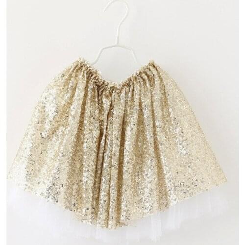 Hot! Fluffy Gold sequins Pettiskirts Xmas tutu skirts girls Princess Dance Party Tulle Skirt petticoat for 2-8y kids