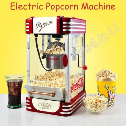 Small Classical Electric Popcorn Machine Mini Household Automatic Hot Oil Popcorn Maker Fast Heating With Non-Stick Pot M530