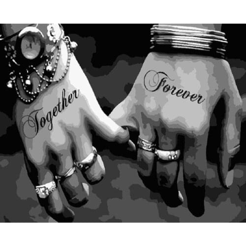 Hand In Hand Lovers Ring Figure Painting By Numbers Wall Art Picture Acrylic Painting For Home Decoration Drop Shipping 60x75cm