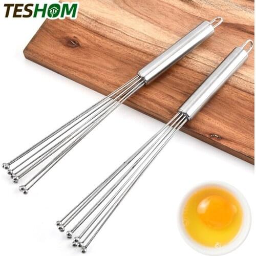 Stainless Steel Ball Whisk Wire Egg Whisk Kitchen Whisks for Cooking Blending Whisking Beating Egg Mixer Baking Tool