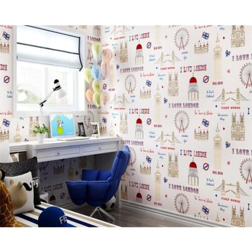 Beibehang Simple for boys and girls 3d wallpaper Mediterranean wallpaper bedroom without formaldehyde nonwovens papel de parede