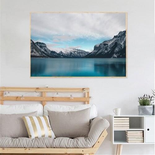 Lake Mountain Cloud Nature Scenery Art Canvas Poster Painting Oil Wall Picture Print Modern Home Bedroom Decoration Accessories