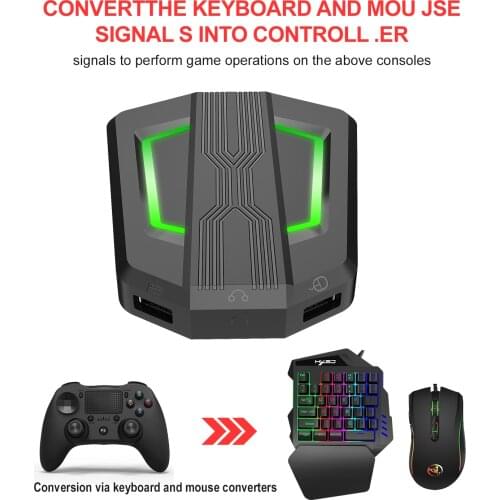 Portable Keyboard and Mouse Adapter Breathing Light Converter Conversion Connection for Nintendo Switch PS4 PS3 XBox One 360