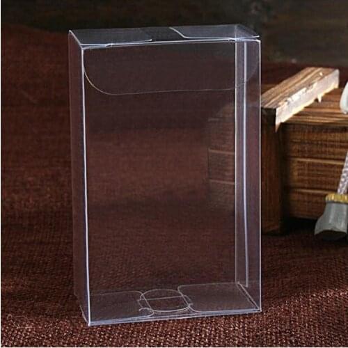 50PCS 3*5*8cm Transparent waterproof Clear PVC boxes Packaging small plastic box storage for food/jewelry/Candy/Gift/cosmetics