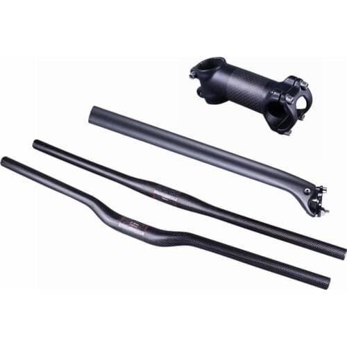 NO LOGO Mountain Bike Handlebar Sets 3k matte Carbon Fibre Bicycle Handlebars + Seatpost + Stem Cycling MTB Parts